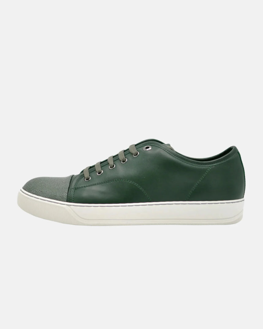 Lanvin Sued and Patent Captoe Sneaker